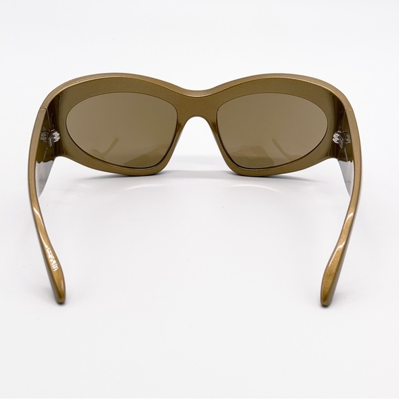 NEW BALENCIAGA BB0228S 004 GOLD OVAL WOMEN SUNGLASSES BALENCIAGA - Picture 7 of 12